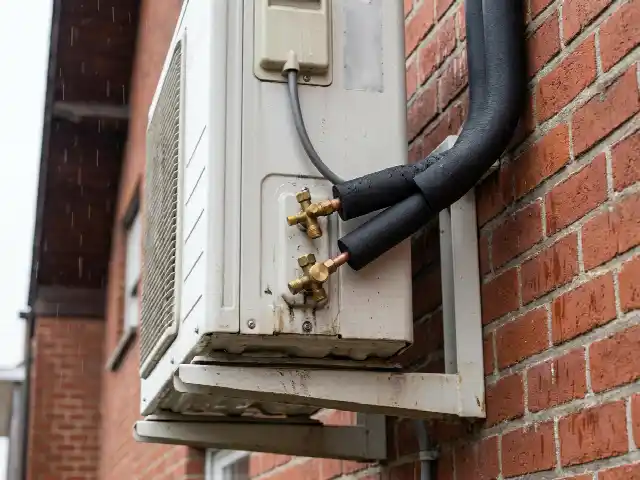 Geïsoleerde koperleidingen aangesloten op een buitenunit